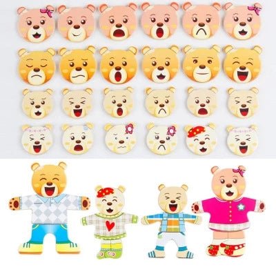 DressWood™ - Jouet Planche en bois d'habillage d'ours | Jeux enfants - Intelli Toys